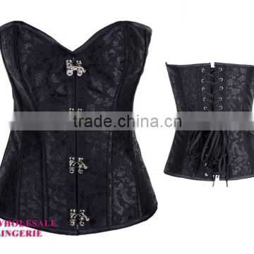 Classic print corset with back ribbon,flower printed corsets