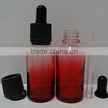 30ml faded red glass dropper bottle with childproof tamper proof dropper cap