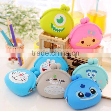 Mini Cartoon Purse Soft Fastener Silicone Coin Bag Case