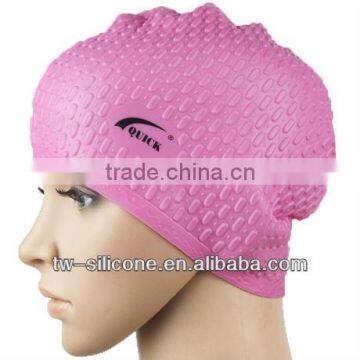 hot sale waterproof and breathe freely silicone swimming cap for long hair