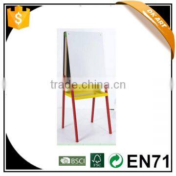 fast reply,factory supply,Double face easel, wood with painting,one white side without magnetic,one black side without magnetic