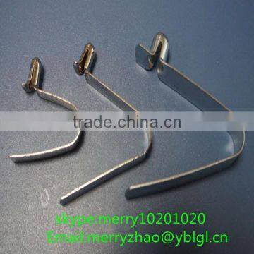 high precision spring steel button clip, v spring clip in china factory ISO9001 passed