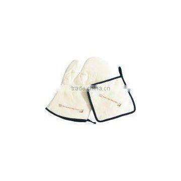 On Sales 2pcs Kitchen Set With Silk Screen Printing Cotton Pot Holder and Oven Mitt photo-2