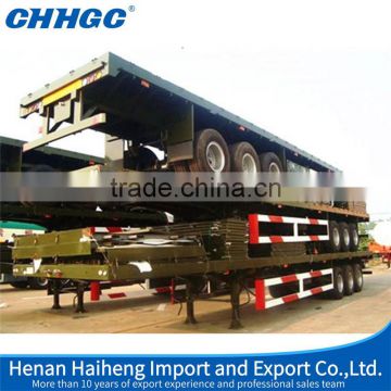 Professional tri-axle flatbed semi-trailer, lowboy semi-trailer for sale, low bed trailer capacity