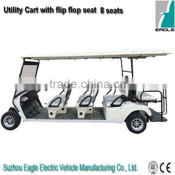 8 passengers electric golf utility vehicle, with rear flip flop seat, CE approved, EG2068KSZ