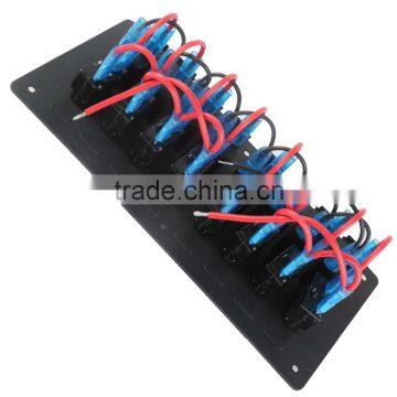Waterproof Aluminium 12/24V 8 Gang Switch Panel Boat LED Rocker Circuit Breakers photo-2