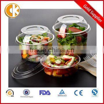 Disposable PET Plastic Salad Bowl Container With Lid