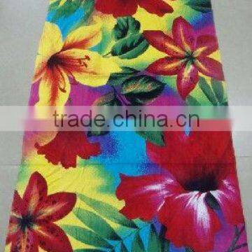 flower style jacquard beach bath towel 33123