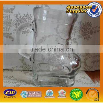 New design shoe shaped bottle glass