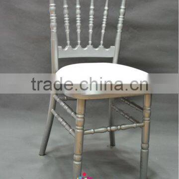 wholesale stackable silver napoleon chair with pad