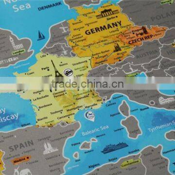 Detailed Europe Map With Scratch off Stickers Large Size Tube Packaging photo-5