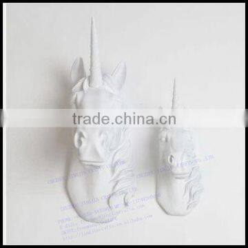 Pure White Resin Unicorn Animal Head Wall Decor