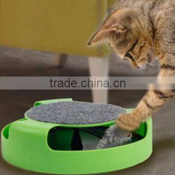 Funny Pet Cat Toy Scratch Pad With Rotating Mouse