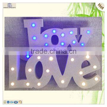 Supplie Gifts Tableware Letters Love Wooden Led Ornament