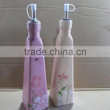 handmade glazed ceramic essential oil vinegar set