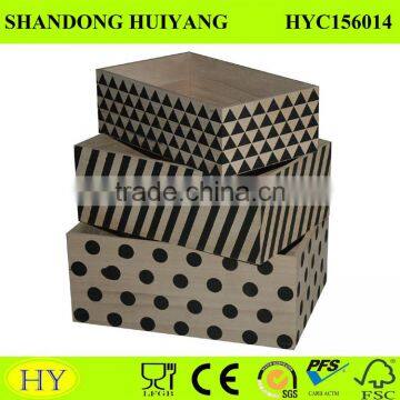 wholesale custom decorative shallow wooden box without lid