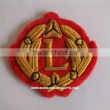 Hand Embroidered Bullion Wire Blazer Badge