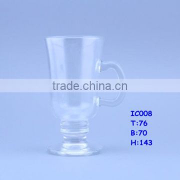 Hot sales glass coffee mug with handle for dining room