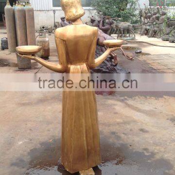 Garden Deco Famous Metal Craft Bird Girl Statue Bronze Sculpture photo-4