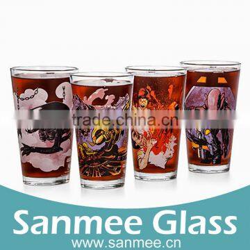 4PCS Gift Set Alien Pattern Design Decal Pint Glassware