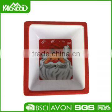 BPA Free Children Santa Claus Holiday Print Melamine Christmas Kids Bowl photo-2