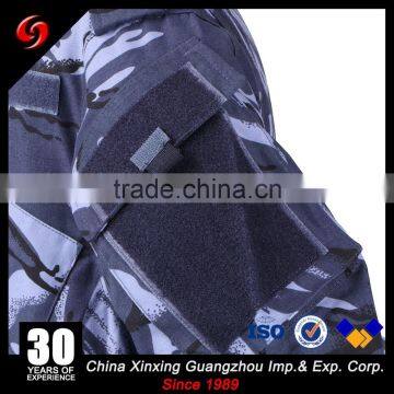 China Xinxing British Marine Army Blue Camouflage Uniform 65% Polyester 35% Cotton ACU Combat Military Uniform with Cap