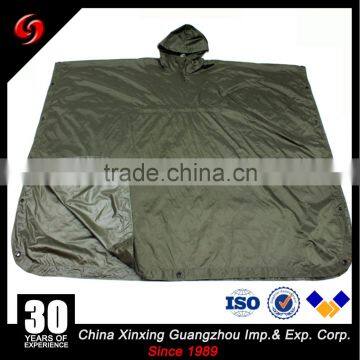 Olive Green 210T Polyester Taffeta With 21S PVC Coated Army Rain Poncho Military Waterproof Raincoat photo-4