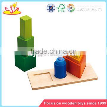 Wholesale top quality wooden blocks stacking toy multishape toddler wooden blocks stacking toy W13D041