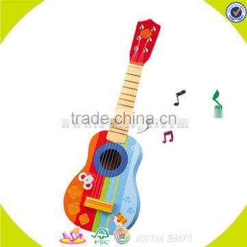 Wholesale Toy Musical Instrument Wooden Toddler Guitar Lovely Pink Wooden Toddler Guitar W07H021 photo-6