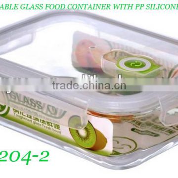 hot selling heatproof glass lunch-box,glass food storage,glass food container