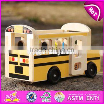 2017 New Design Toddlers go Sightseeing Wooden Bus Toys W04A340 photo-2