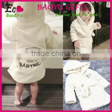 Wholesale Comfortable kids Bathrobe baby bathrobe with hood kids