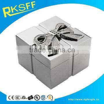 Metal Square Shape Bowknot Jewerly Box Box Gift at Factory Price photo-3