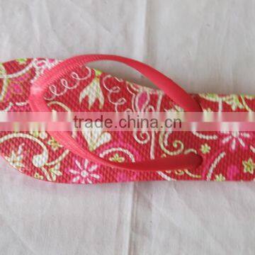 PE colorful printed flip flop slipper