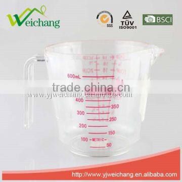 WCJ533 New design Kitchen Measuring cup, plastic material PS 600 ml Good quality