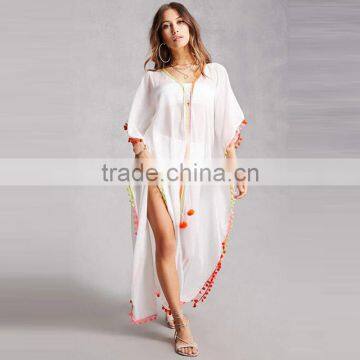 2017 Latest V Neckling Lace Up Short Dolman Sleeves Summer Dress Kaftan HSm9123 photo-5