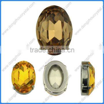 Rhinestone 3002 10x14 Sew On Foiled Oval Fancy Crystal Stone photo-2