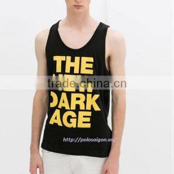 Men Tank Top, 100% Cotton, Sreen Printing