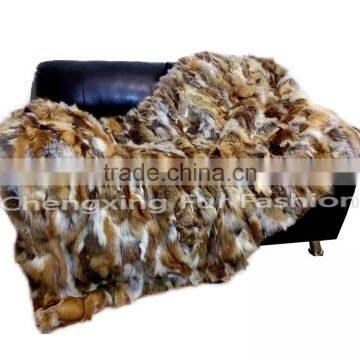 CX-D-83 Custom Made European Style Genuine Fox Fur Bedding Set Luxury photo-3