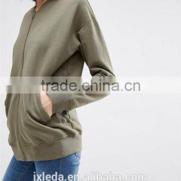 Cheap Price Women Solid Color Bomber Jacket in Jersey photo-2