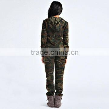 Fashion Women Supersoft All Over Military Style Zip Hooded Camo Onesie Adult photo-2