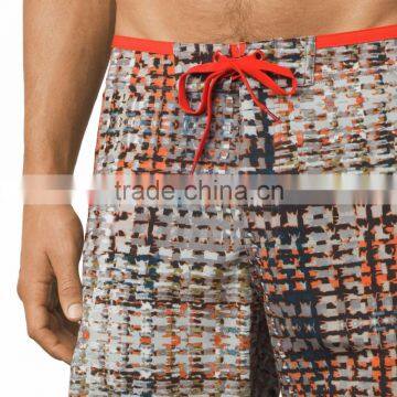 Stretch Recycled Polyester Fabric Shorts Soft Binding Tie Waist Beach Shorts 85% Recycled Polyester 15% Spandex Swim Trunk photo-4