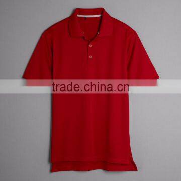 Textured 100% Polyester Company Workday Uniform Customize Brandmark Above Left Sleeve Hem Polo Open Hem Sleeves Style Mens Polo photo-3