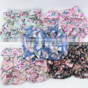 Hottest Floral Print Headband 100% Cotton Baby Headband Girl Flower Head Wrap photo-3