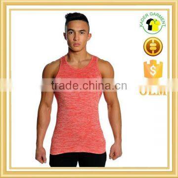 Custom logo slim fit tank top, muscle fit gym stringer vest men