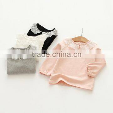 S60633B 2017 New Autumn Children Clothing Girls Beading Lace Cotton Child Shirt photo-3
