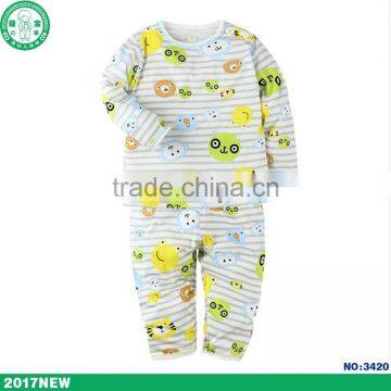 High Quality OEM Service Cute Printing Cotton Kids Wear Long Sleeve Children Clothing Set photo-2