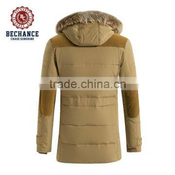 2016 Fashion Mens 100% Polyester Fur Hood Bomber Jacket for Winter photo-2