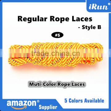 Yellow Hot Sale Round Rope Athletic Exercise Shoelaces - Muti-Colored Hiking Rope Strong Firmly Boot Laces - Amazon Supply