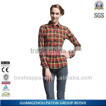 OEM Women Fashion Plaid Fannel Casual Shirt Factory Price photo-5